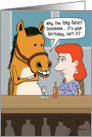 Funny Horse in a Bar Birthday card