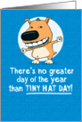 Funny Tiny Hat Dog Birthday card
