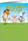 Funny Father’s Day Barnyard Animals For Dad from Kids card