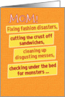 Funny Mother’s Day List of Chores For Mom from Kids card