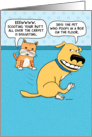 Funny Gross Cat and Dog Birthday card