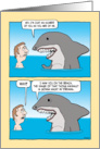 Funny Frightened Shark Birthday card