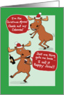 Funny Dancing Moose Christmas card