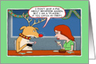 Funny Flirting Reindeer Christmas card