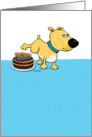 Funny Dog Peeing on Birthday Cake card