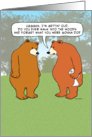 Funny Forgetful Bear in Woods Birthday card