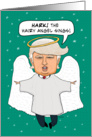 Funny Hairy Angel Sings Christmas card