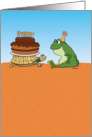 Funny Turtle and Frog Birthday card