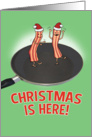 Funny Dancing Bacon Christmas card