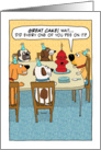 Funny Dog Gets Fire Hydrant Cake Birthday card