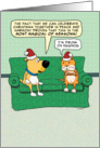 Funny Dog and Cat Harmony Christmas card