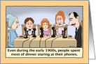 Funny Family Staring at Phones Birthday card