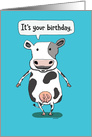 Cow Suggests Milking It Funny Birthday card