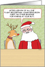 Santa Explains Reindeer Harassment Funny Christmas card