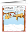 Funny Sloths Christmas card