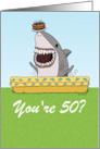 Funny Birthday Pool Shark With Cake card