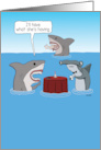 Funny Shark Restaurant Birthday card