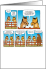 Funny Horses and Bear birthday card