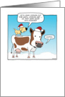Funny Cow and Dog Christmas card