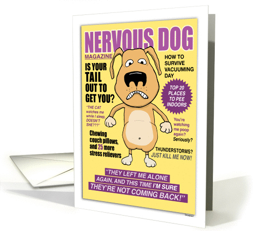 Funny Nervous Dog Birthday card (1065637)