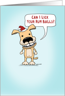 Funny Licky Dog for Christmas card
