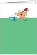Funny Peeing Dog for Christmas card