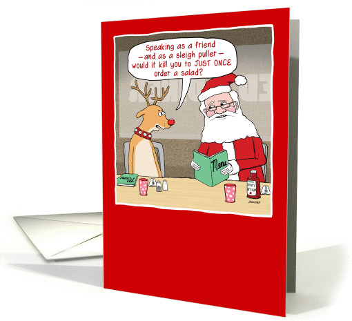 Funny Reindeer and Santa for Christmas card (1291234)