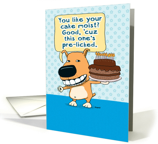 Funny Pre-Licked Cake Birthday card (1296300)