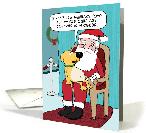 Funny Christmas Card: Dog and Santa card (1305034)