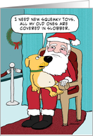 Funny Christmas Card: Dog and Santa card