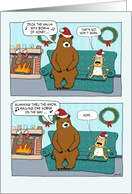 Funny Christmas Card: Bear Carols card