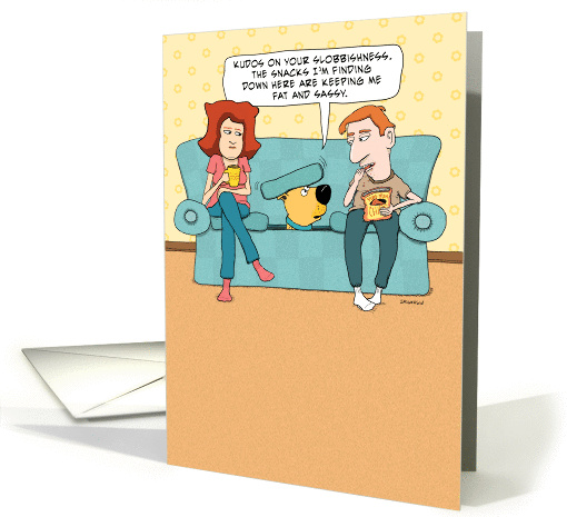 Funny Couch Dog Birthday card (1372718)