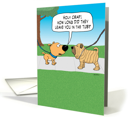 Funny Wrinkly Dog Birthday card (1372754)