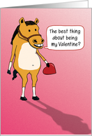 Funny Valentine’s Day Horse with Heart card