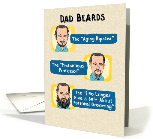 Funny Dad Beards Father's Day for Dad card (1373344)
