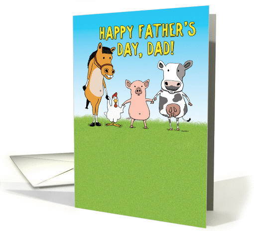 Funny Father's Day Barnyard Animals For Dad from Kids card (1373346)