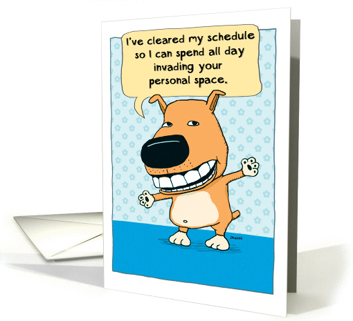 Funny Affectionate Dog birthday card (1373816)