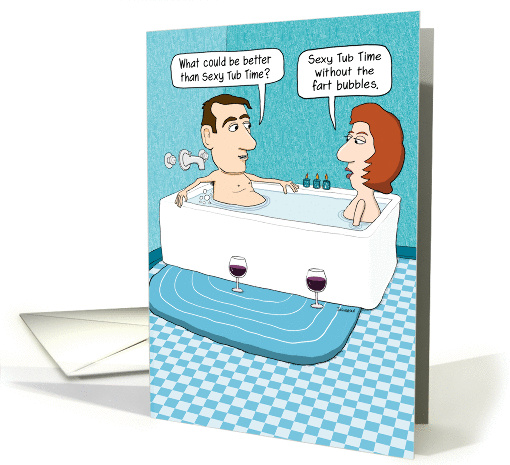 Funny Sexy Tub Time Anniversary card (1374128)