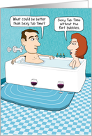 Funny Sexy Tub Time Anniversary card