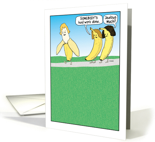 Funny Jealous Banana Birthday card (1374482)