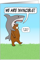 Funny Shark and Bear Birthday card