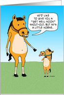 Funny Little Horse Get Well Soon card