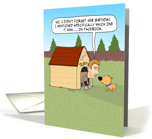 Funny Man in the Doghouse Birthday card (1385846)