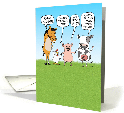 Funny Party Animals Advice for Anniversary card (1386106)
