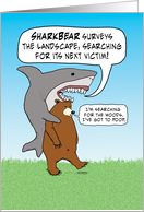 Funny Shark and Bear Search Birthday card