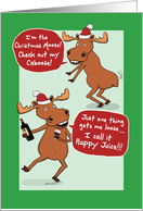 Funny Dancing Moose Christmas card