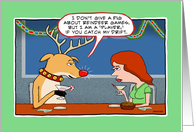 Funny Flirting Reindeer Christmas card