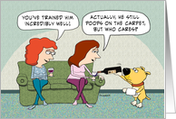 Funny Wine-Serving Dog Birthday card