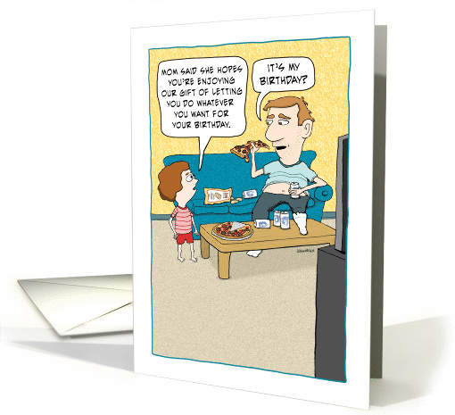 Funny Lazy Guy Birthday card (1392382)