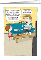 Funny Lazy Guy Birthday card